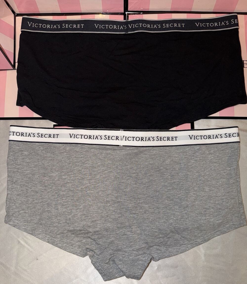 Victorias Secret Shortie Panty Logo Band 2 Pair XL Rare Style